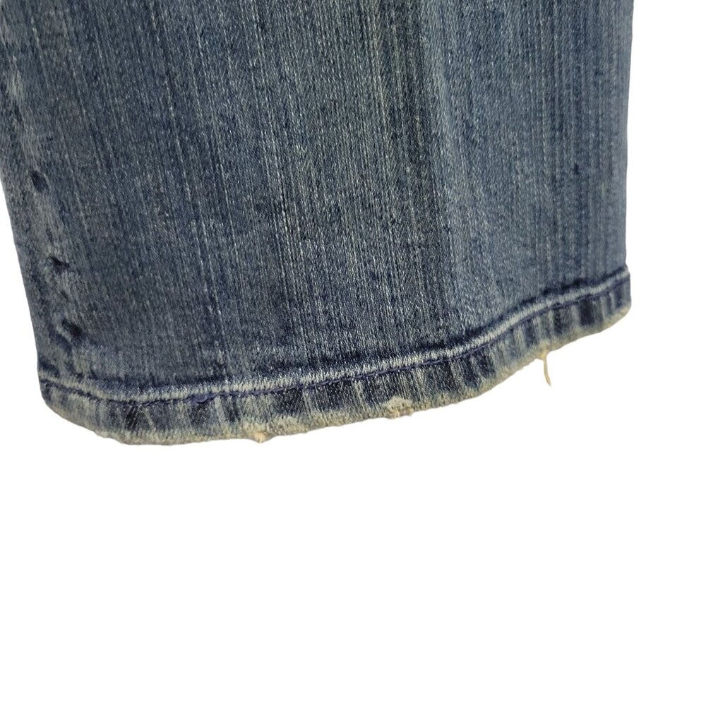 Guess Womens Size 32 Jeans Denim Embroidered Gold Roses Bootcut Factory Fade - Picture 15 of 15